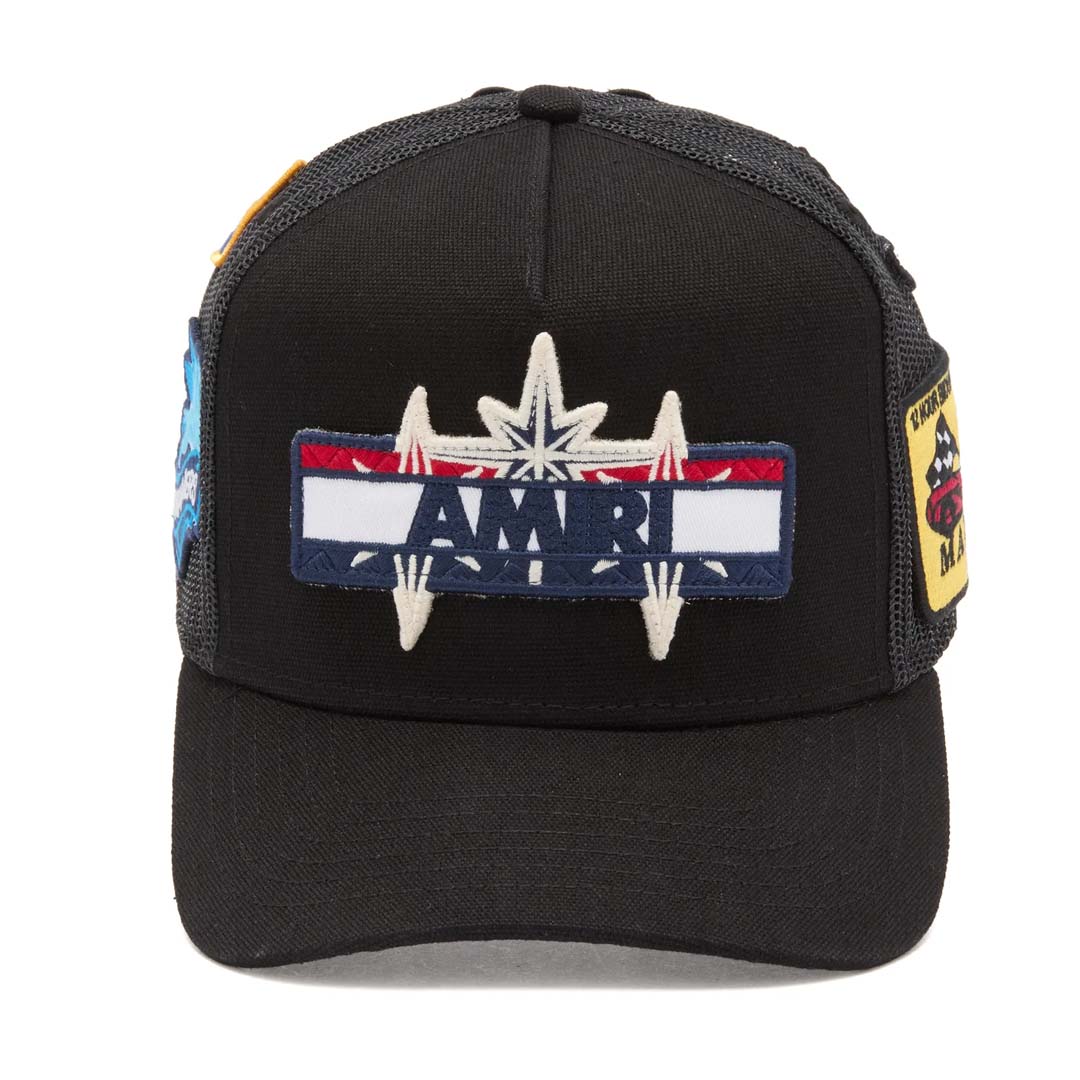 Amiri Station Patch Trucker Hat Black by Amiri - NWAHYPE No.1 for streetwear Hats in USA