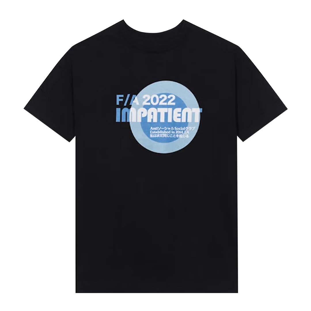 Anti Social Social Club Impatient Tee 'Black' by Anti Social Social Club - NWAHype No.1 for streetwear T-Shirts in USA