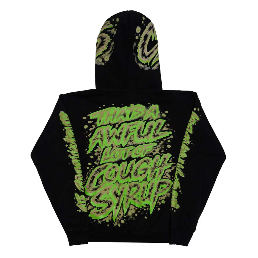 Awful Lot of Cough Syrup Airbrush Hoodie Black Green by Awful Lot of Cough Syrup - NWAHYPE No.1 for streetwear Hoodies in USA