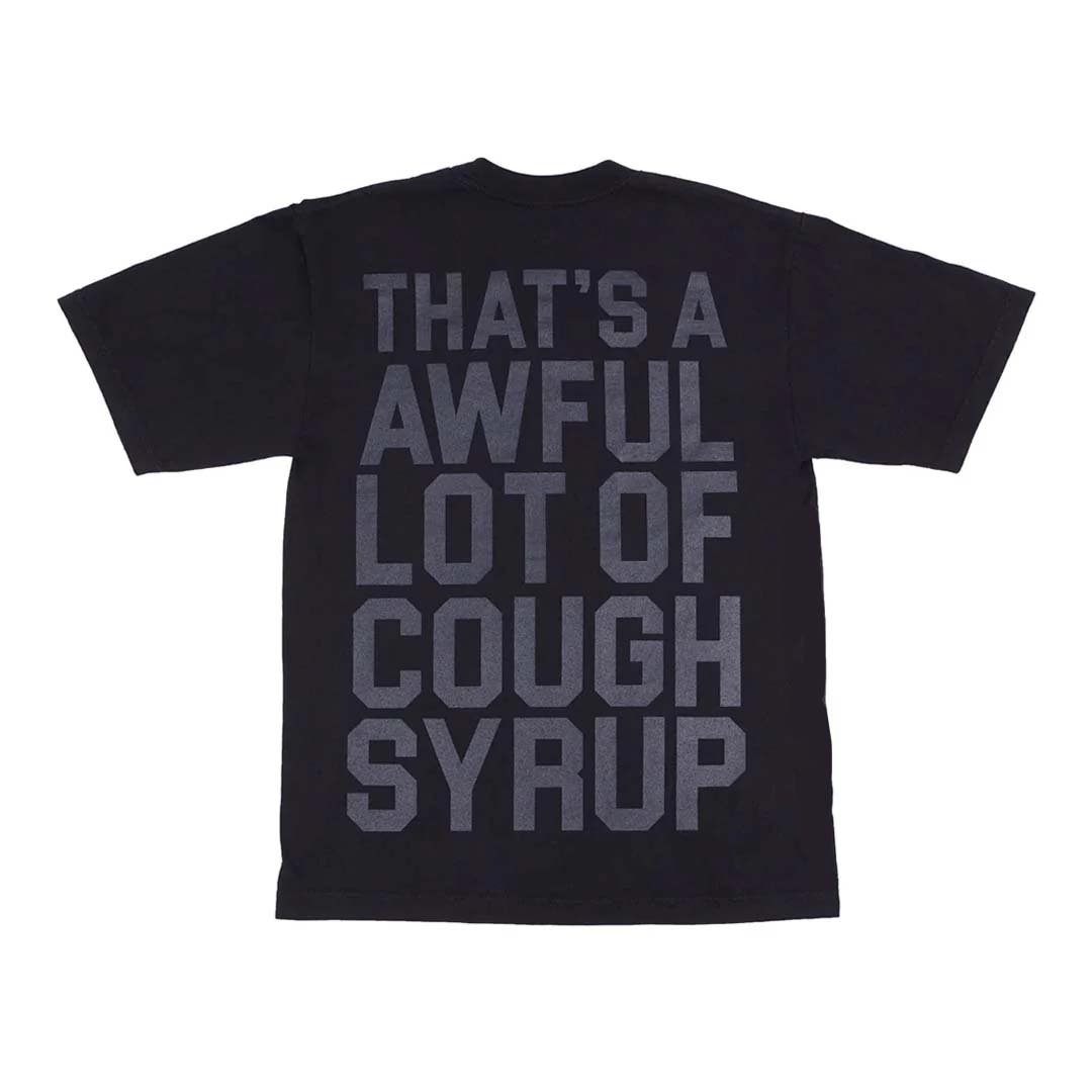 Awful Lot of Cough Syrup Black Tonal Spell Out Tee by Awful Lot of Cough Syrup - NWAHYPE No.1 for streetwear T-Shirts in USA