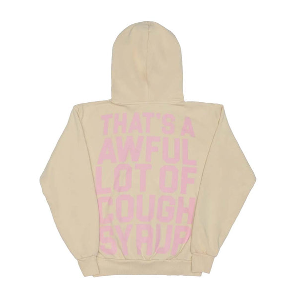 Awful Lot of Cough Syrup Cream Pink Spellout Hoodie by Awful Lot of Cough Syrup - NWAHYPE No.1 for streetwear Hoodies in USA