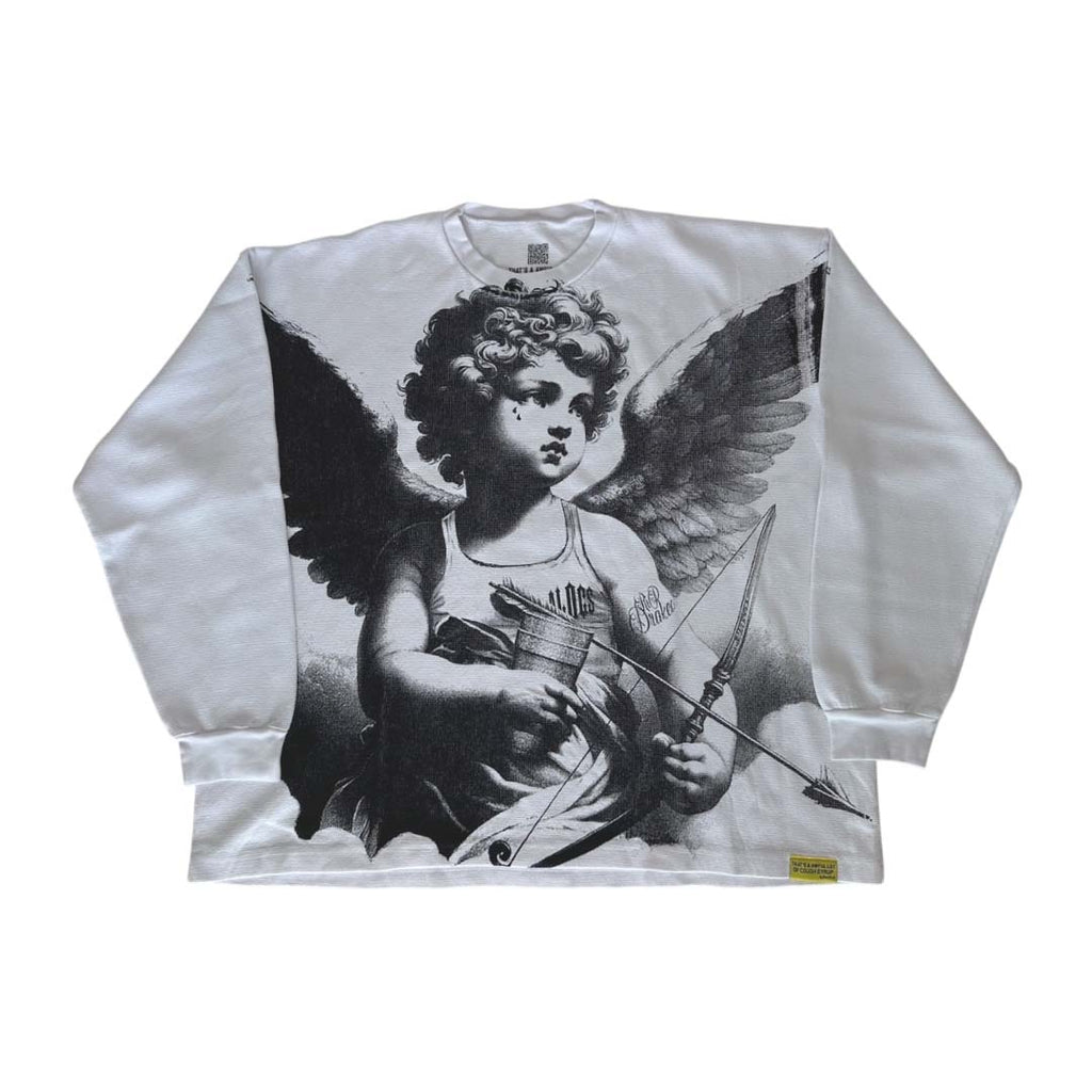 Awful Lot of Cough Syrup Cupid Tattoo Thermal Long Sleeve Tee by Awful Lot of Cough Syrup - NWAHYPE No.1 for streetwear T-Shirts in USA