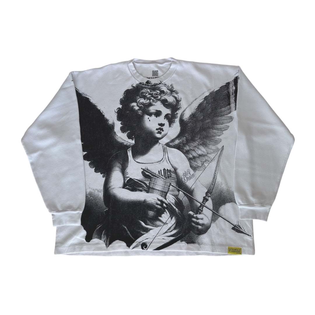 Awful Lot of Cough Syrup Cupid Tattoo Thermal Long Sleeve Tee by Awful Lot of Cough Syrup - NWAHYPE No.1 for streetwear T-Shirts in USA