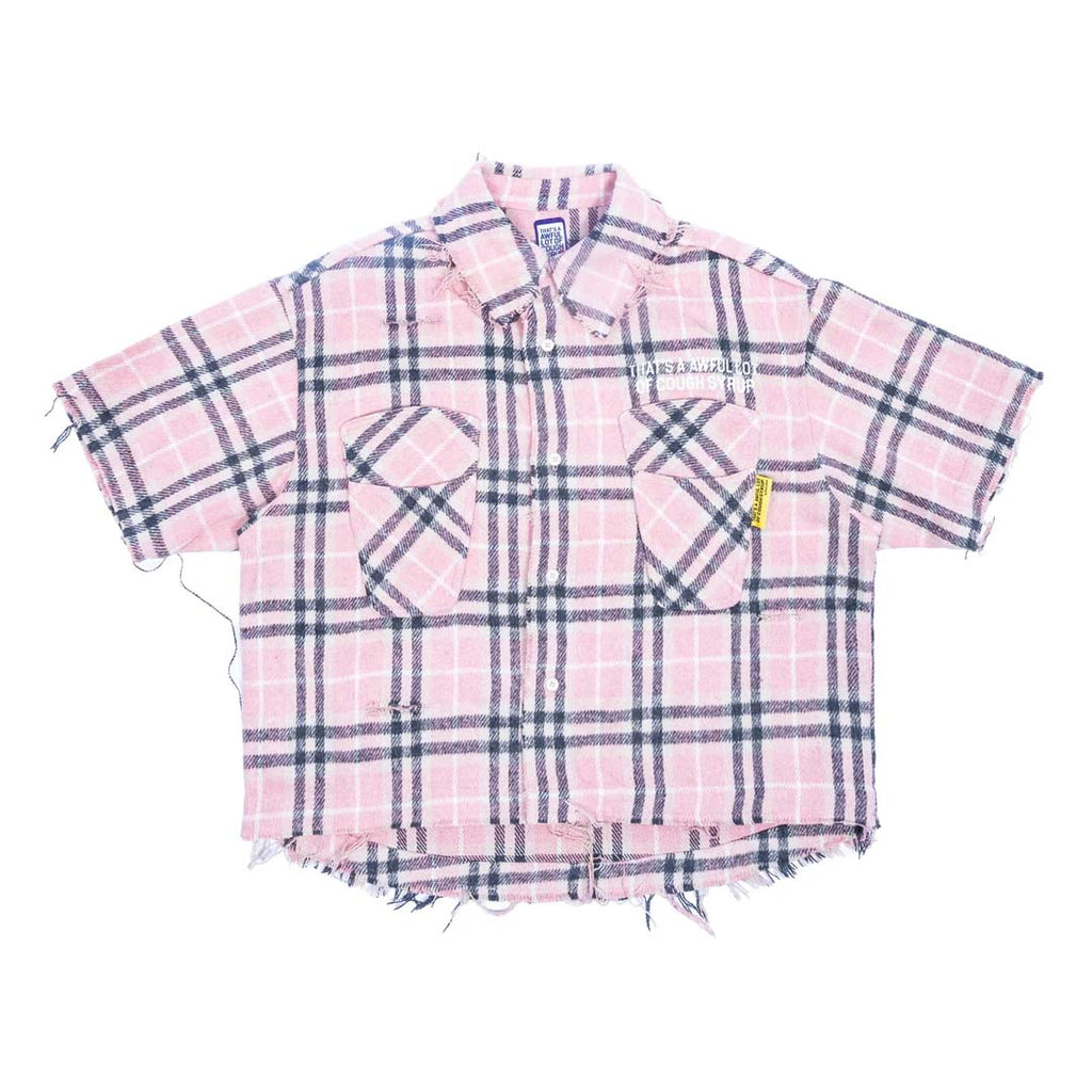 Awful Lot of Cough Syrup Distressed Pink Flannel by Awful Lot of Cough Syrup - NWAHYPE No.1 for streetwear T-Shirts in USA
