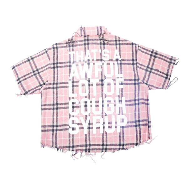 Awful Lot of Cough Syrup Distressed Pink Flannel by Awful Lot of Cough Syrup - NWAHYPE No.1 for streetwear T-Shirts in USA