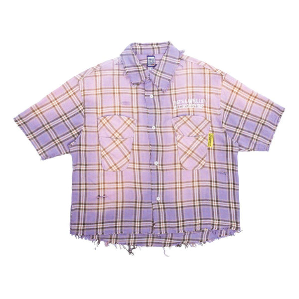 Awful Lot of Cough Syrup Distressed Purple Flannel by Awful Lot of Cough Syrup - NWAHYPE No.1 for streetwear T-Shirts in USA