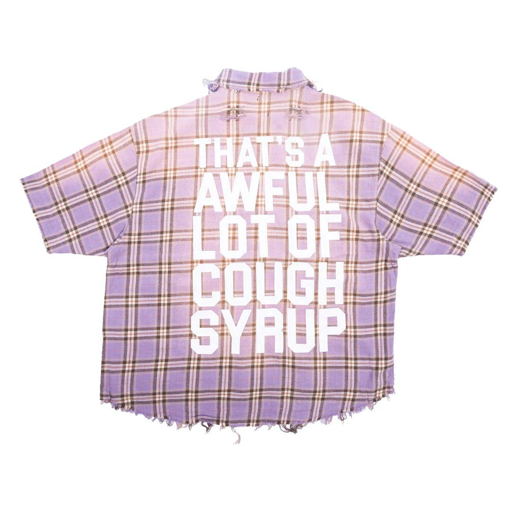 Awful Lot of Cough Syrup Distressed Purple Flannel by Awful Lot of Cough Syrup - NWAHYPE No.1 for streetwear T-Shirts in USA