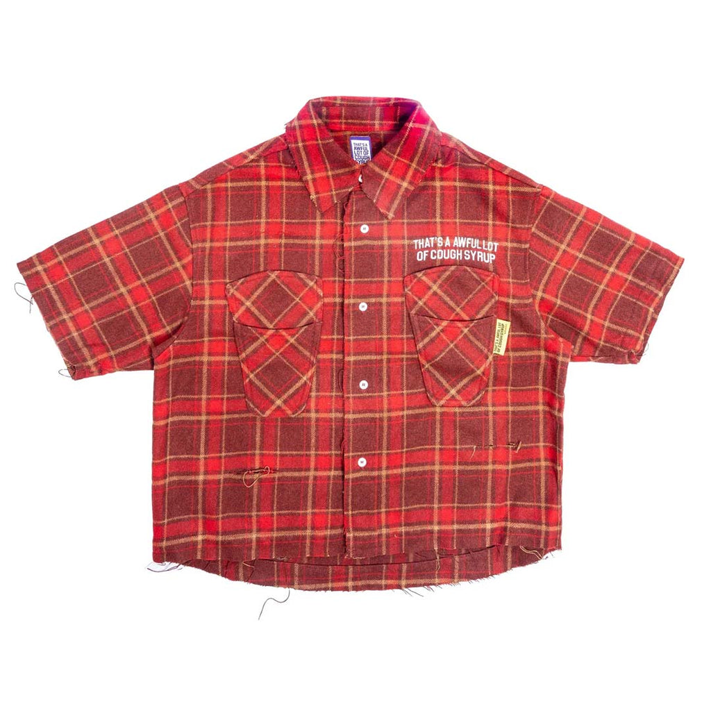 Awful Lot of Cough Syrup Distressed Red Flannel by Awful Lot of Cough Syrup - NWAHYPE No.1 for streetwear T-Shirts in USA