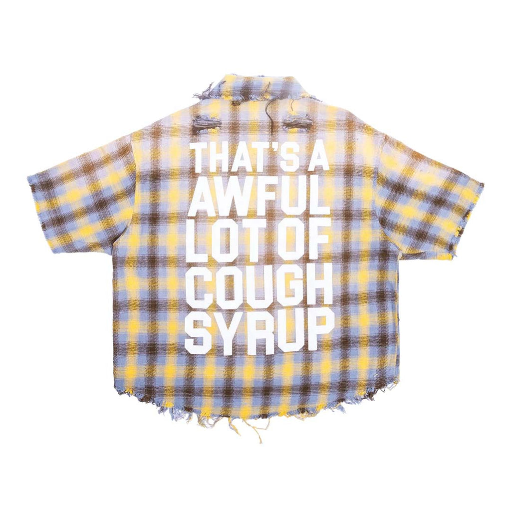 Awful Lot of Cough Syrup Distressed Yellow Flannel by Awful Lot of Cough Syrup - NWAHYPE No.1 for streetwear T-Shirts in USA