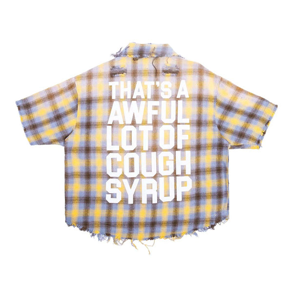 Awful Lot of Cough Syrup Distressed Yellow Flannel by Awful Lot of Cough Syrup - NWAHYPE No.1 for streetwear T-Shirts in USA