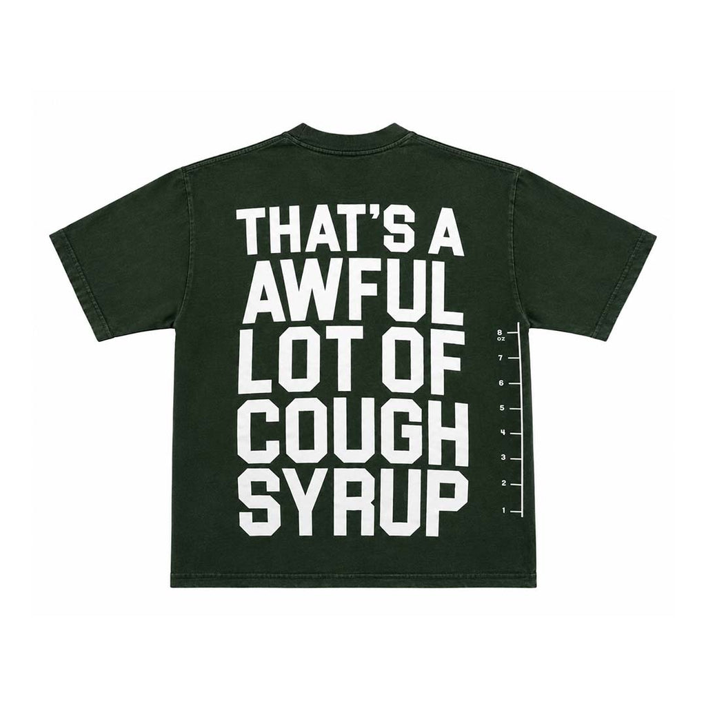 Awful Lot of Cough Syrup Green White Spell Out Tee by Awful Lot of Cough Syrup - NWAHYPE No.1 for streetwear T-Shirts in USA