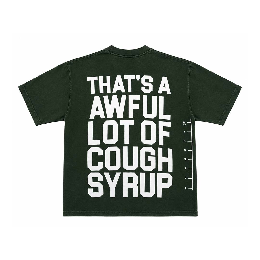 Awful Lot of Cough Syrup Green White Spell Out Tee by Awful Lot of Cough Syrup - NWAHYPE No.1 for streetwear T-Shirts in USA