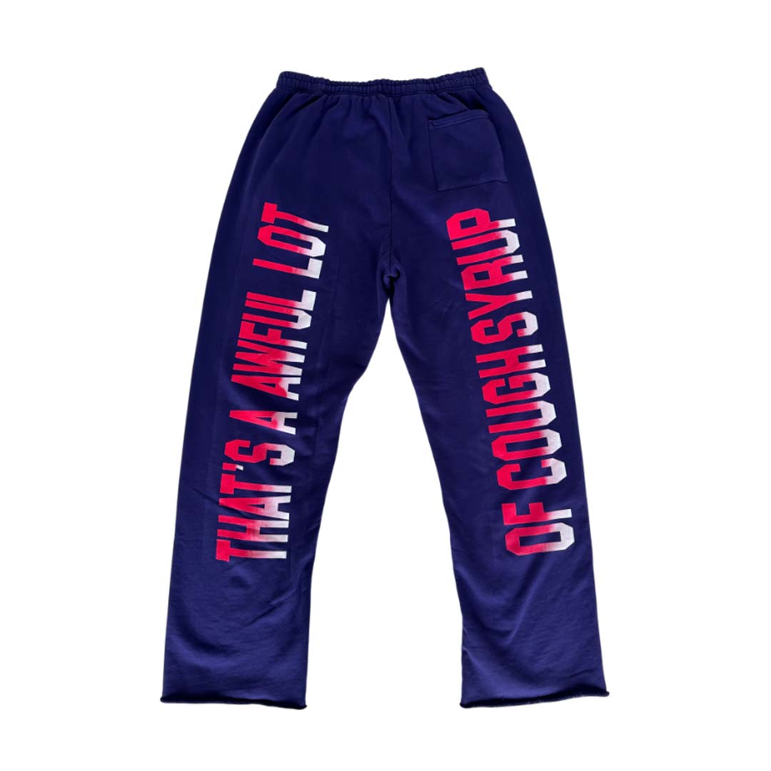 Awful Lot of Cough Syrup Hurricane Sweatpants Navy Red by Awful Lot of Cough Syrup - NWAHYPE No.1 for streetwear Pants in USA