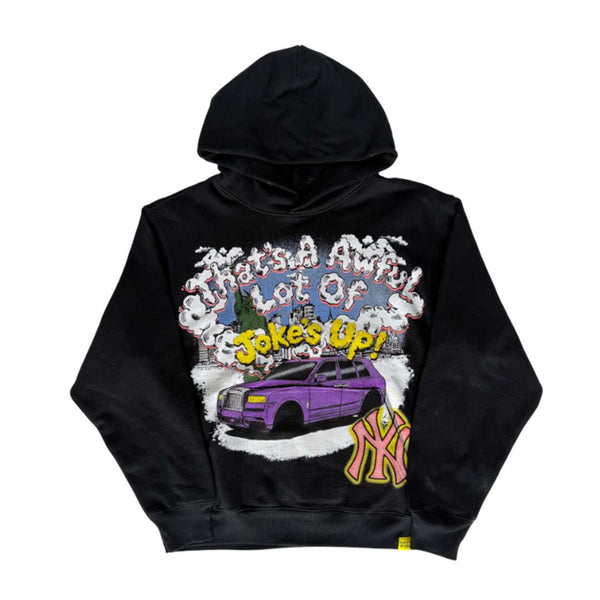 Awful Lot of Cough Syrup Jokes Up Hoodie Black by Awful Lot of Cough Syrup - NWAHYPE No.1 for streetwear Hoodies in USA