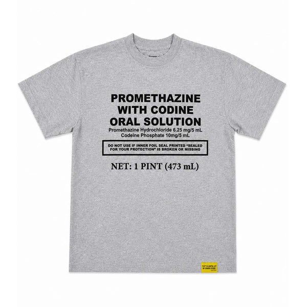 Awful Lot of Cough Syrup Light Grey Promethazine Tee by Awful Lot of Cough Syrup - NWAHYPE No.1 for streetwear T-Shirts in USA