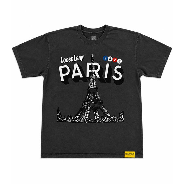 Awful Lot of Cough Syrup Paris Eiffel Tower Loose Leaf Dark Grey Tee by Awful Lot of Cough Syrup - NWAHYPE No.1 for streetwear T-Shirts in USA