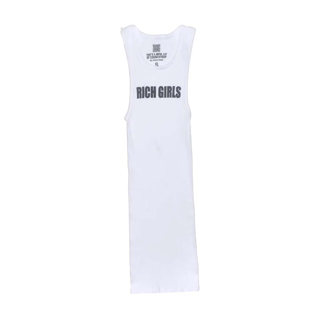 Awful Lot of Cough Syrup Rich Girls Tank Top White by Awful Lot of Cough Syrup - NWAHYPE No.1 for streetwear T-Shirts in USA