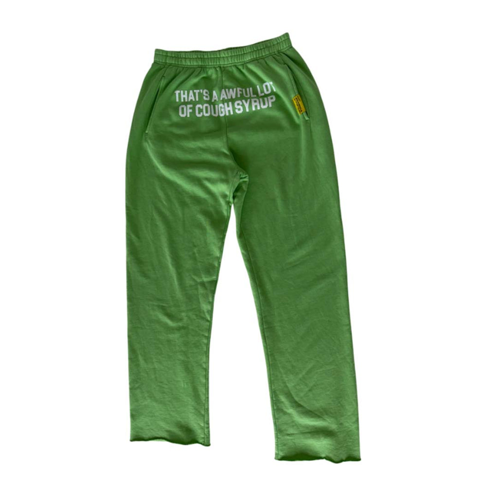 Awful Lot of Cough Syrup Slime Green Sweatpants by Awful Lot of Cough Syrup - NWAHYPE No.1 for streetwear Pants in USA