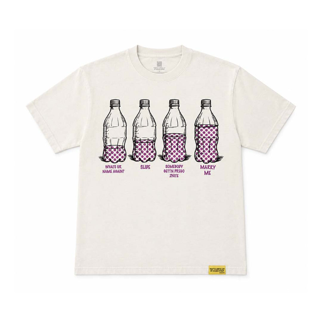 Awful Lot of Cough Syrup Soda Bottle Tee White by Awful Lot of Cough Syrup - NWAHYPE No.1 for streetwear T-Shirts in USA