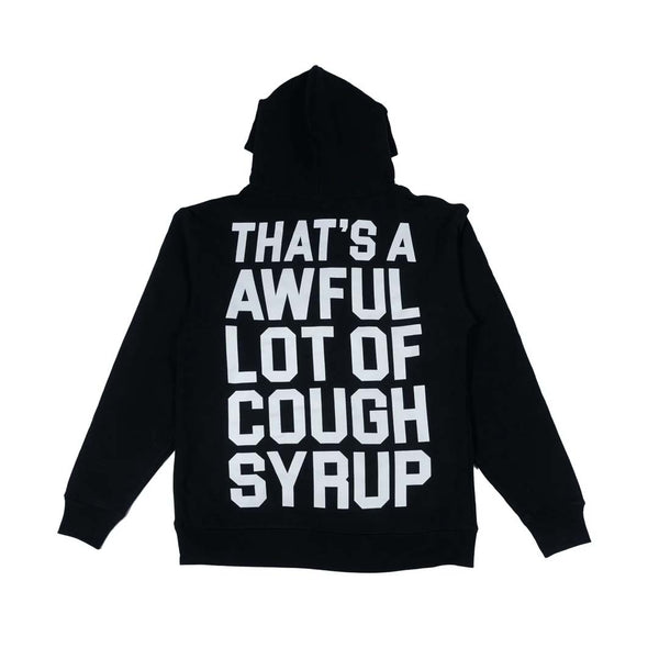 Awful Lot of Cough Syrup Spell Out Black White Hoodie by Awful Lot of Cough Syrup - NWAHYPE No.1 for streetwear Hoodies in USA