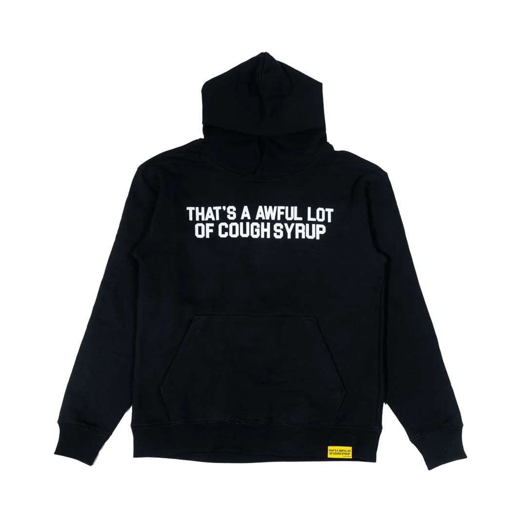 Awful Lot of Cough Syrup Spell Out Black White Hoodie by Awful Lot of Cough Syrup - NWAHYPE No.1 for streetwear Hoodies in USA
