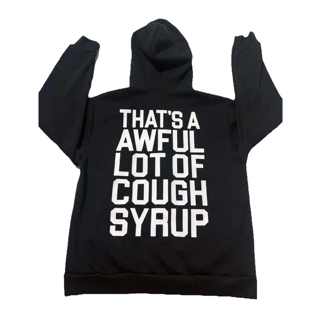 Awful Lot of Cough Syrup Spell Out Zip Up Hoodie Black by Awful Lot of Cough Syrup - NWAHYPE No.1 for streetwear Hoodies in USA
