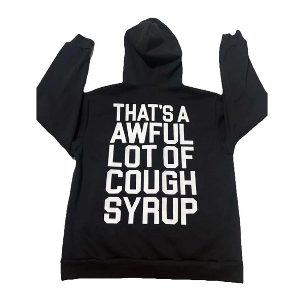 Awful Lot of Cough Syrup Spell Out Zip Up Hoodie Black by Awful Lot of Cough Syrup - NWAHYPE No.1 for streetwear Hoodies in USA