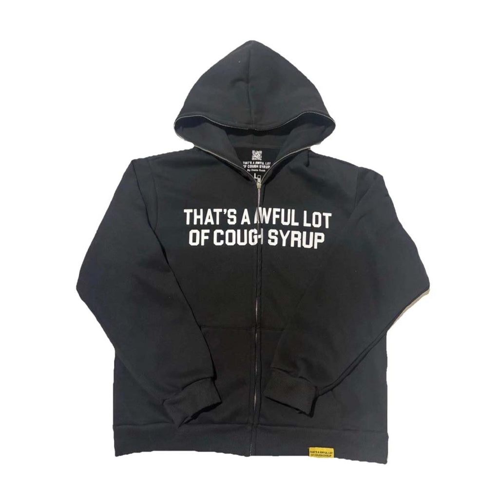 Awful Lot of Cough Syrup Spell Out Zip Up Hoodie Black by Awful Lot of Cough Syrup - NWAHYPE No.1 for streetwear Hoodies in USA