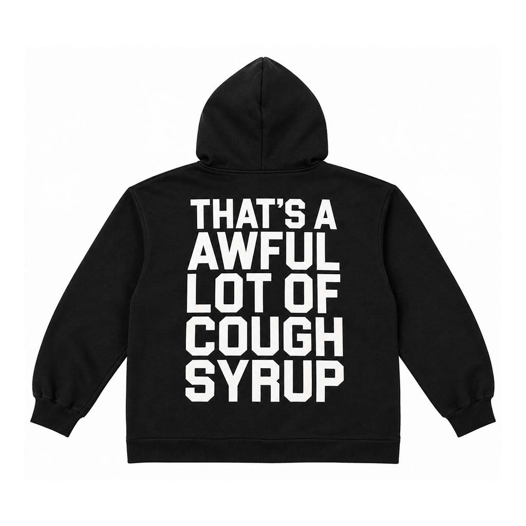 Awful Lot of Cough Syrup Spell Out Zip Up Hoodie Black by Awful Lot of Cough Syrup - NWAHYPE No.1 for streetwear Hoodies in USA