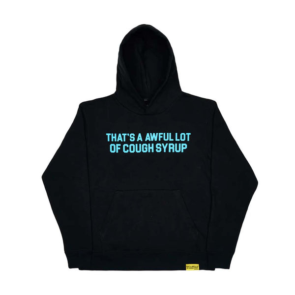 Awful Lot of Cough Syrup Spell Out Zip Up Hoodie Black Gamma Blue by Awful Lot of Cough Syrup - NWAHYPE No.1 for streetwear Hoodies in USA