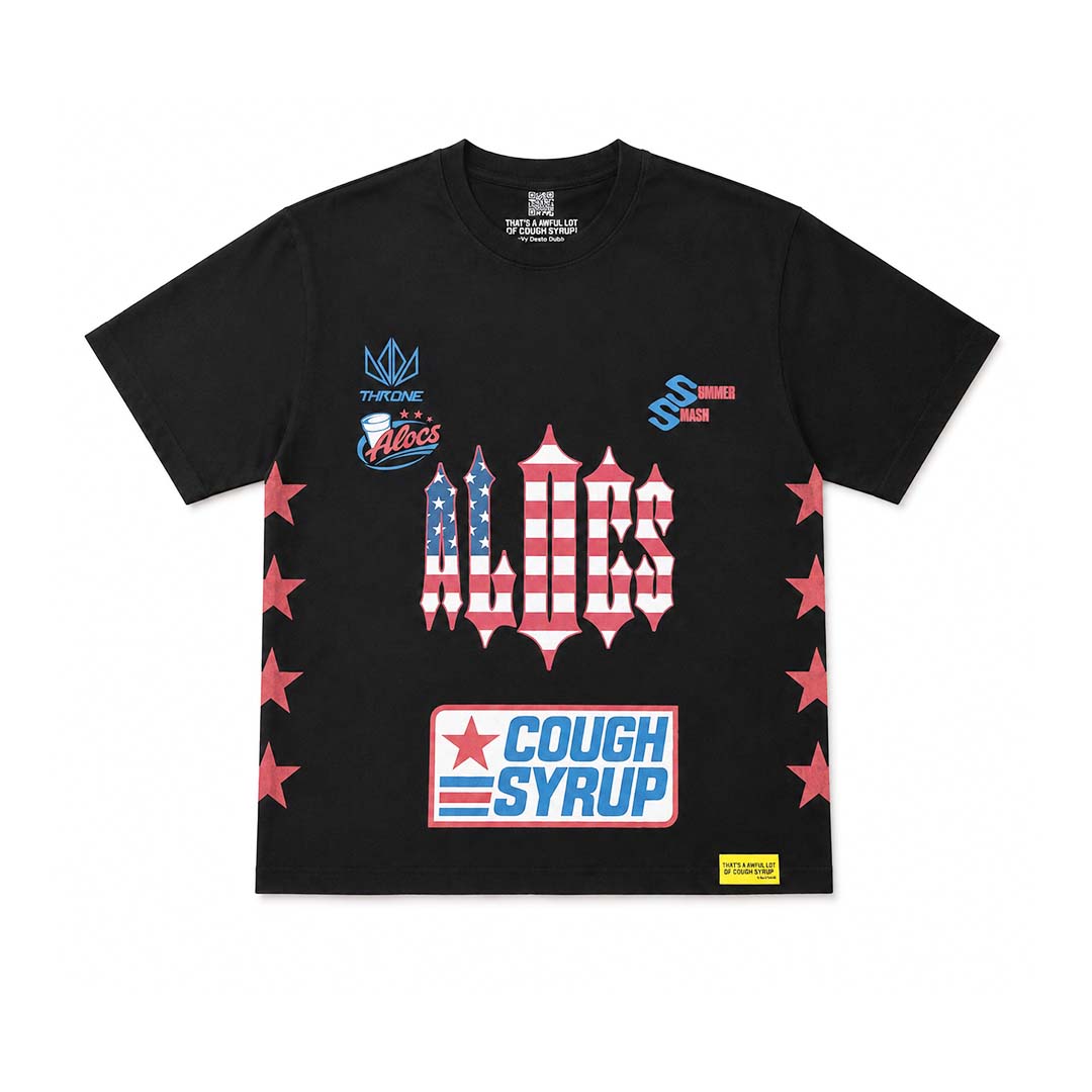 Awful Lot of Cough Syrup Summer Smash Black Tee by Awful Lot of Cough Syrup - NWAHYPE No.1 for streetwear T-Shirts in USA