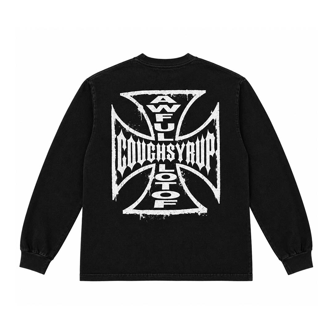 Awful Lot of Cough Syrup West Coast Choppers Long Sleeve Black Tee by Awful Lot of Cough Syrup - NWAHYPE No.1 for streetwear T-Shirts in USA
