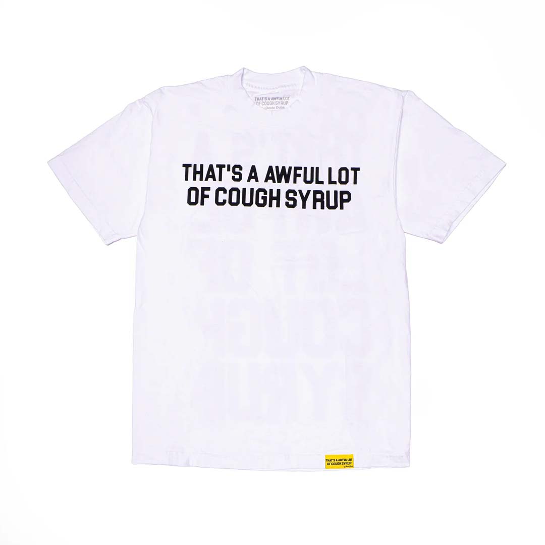 Awful Lot of Cough Syrup White Spell Out Tee by Awful Lot of Cough Syrup - NWAHYPE No.1 for streetwear T-Shirts in USA