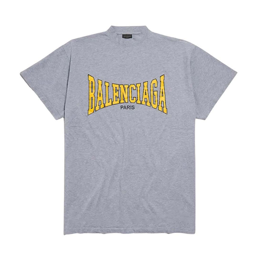 Balenciaga Vintage Boxing Tee Heather Grey Yellow by Balenciaga - NWAHYPE No.1 for streetwear T-Shirts in USA