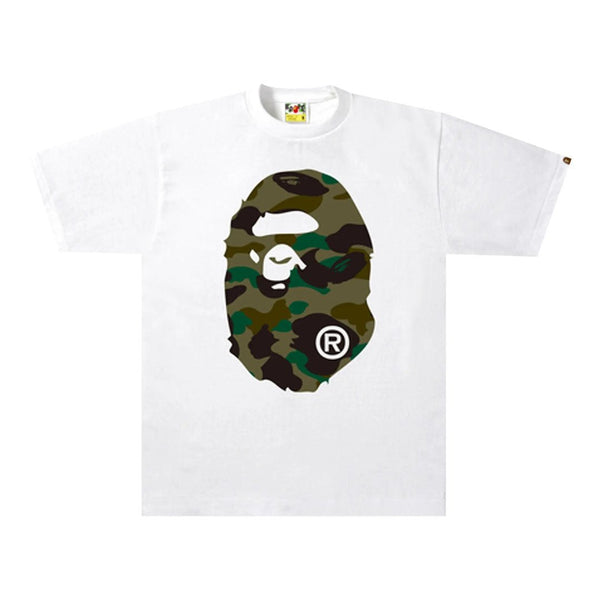 BAPE 1st Camo Big Ape Head Tee 'White/Green' by Bape - NWAHype 1 for streetwear T-Shirts in USA