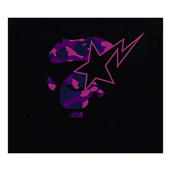 Bape A Bathing Ape Face Sta Long Sleeve Tee Black Purple Camo by Bape - NWAHYPE No.1 for streetwear T-Shirts in USA