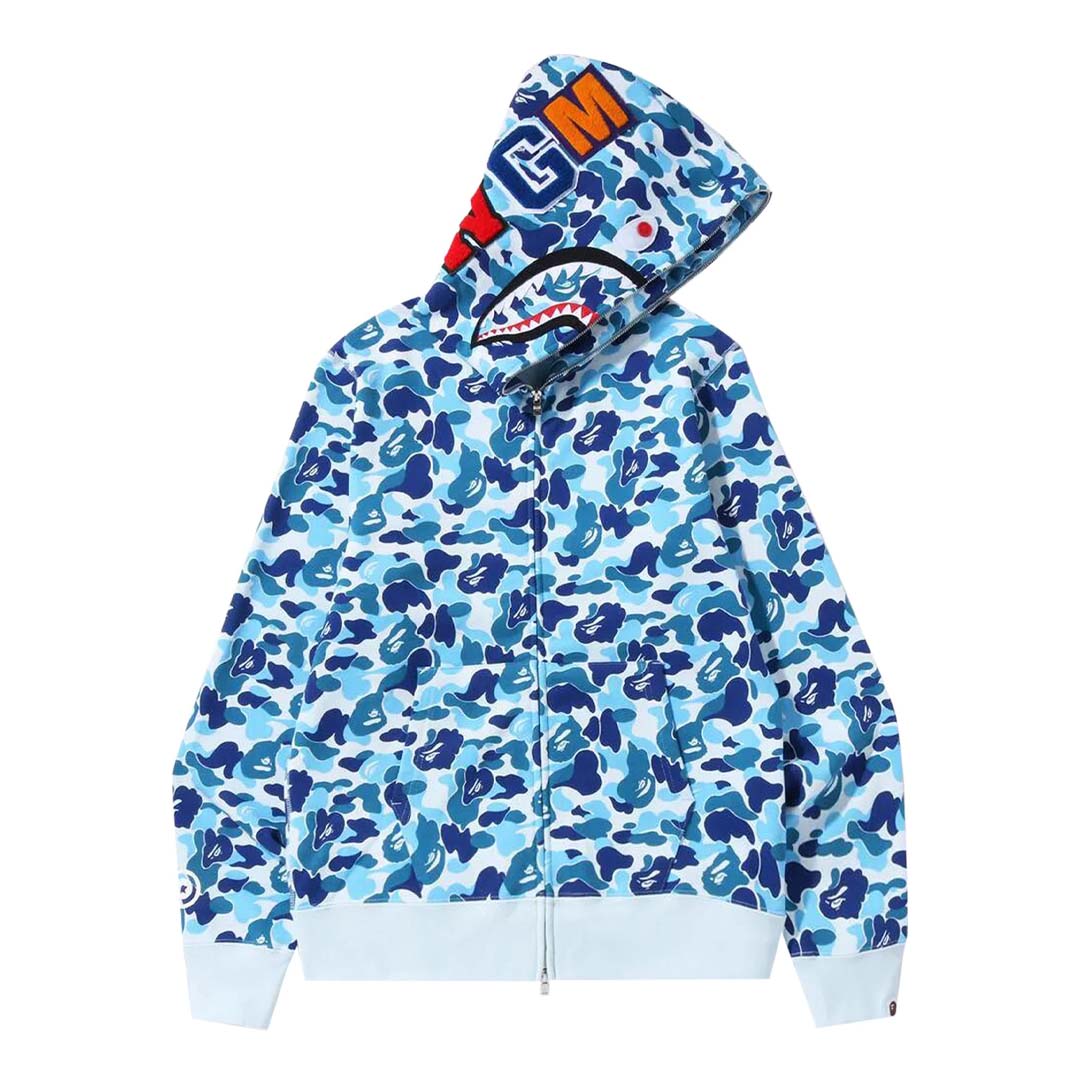 BAPE ABC Camo Shark Full Zip Hoodie 'Blue' by Bape - NWAHype 1 for streetwear Hoodies in USA