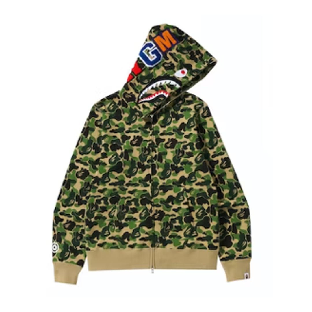 BAPE ABC Camo Shark Full Zip Hoodie Green by Bape - NWAHype 1 for streetwear Hoodies in USA