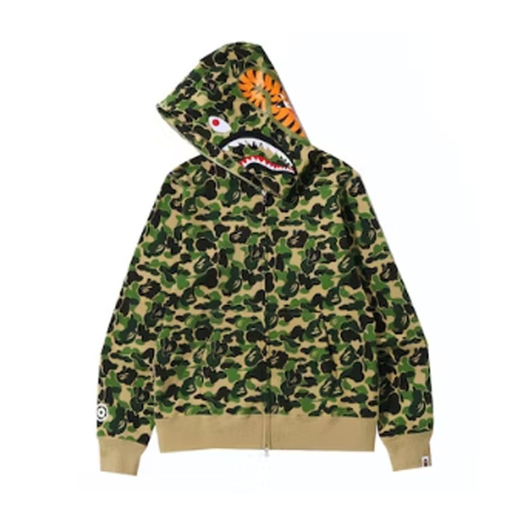 BAPE ABC Camo Shark Full Zip Hoodie Green by Bape - NWAHype 1 for streetwear Hoodies in USA