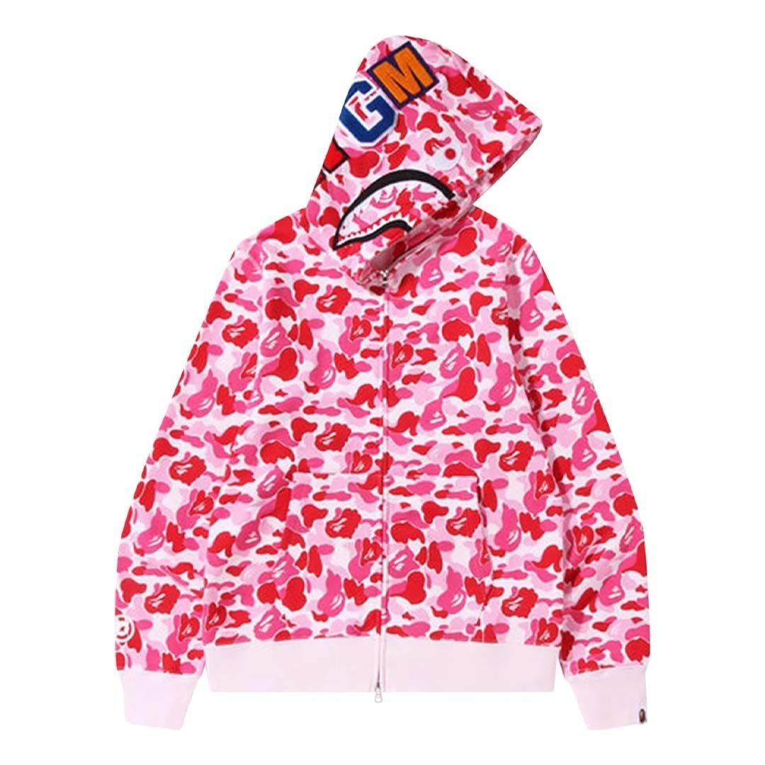BAPE ABC Camo Shark Full Zip Hoodie 'Pink' by Bape - NWAHype 1 for streetwear Hoodies in USA