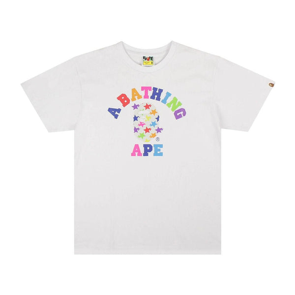 BAPE ABC Rainbow College Tee White by Bape - NWAHype 1 for streetwear T-Shirts in USA
