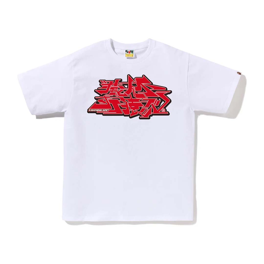 BAPE Asnka Kanji Graffiti Logo Tee White Red by Bape - NWAHYPE No.1 for streetwear T-Shirts in USA