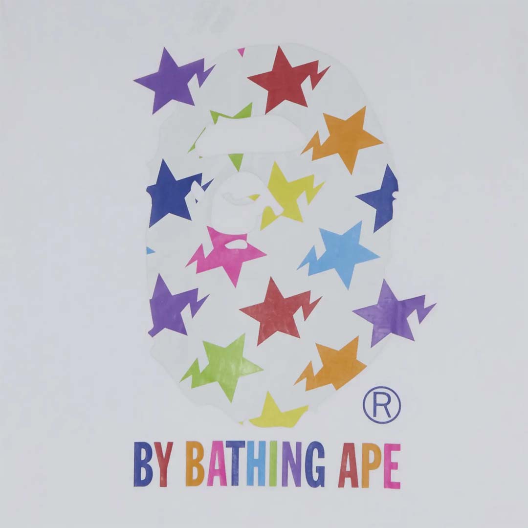Bape Big Head Ape Star Festival Tee Multi Color White by Bape - NWAHYPE No.1 for streetwear T-Shirts in USA