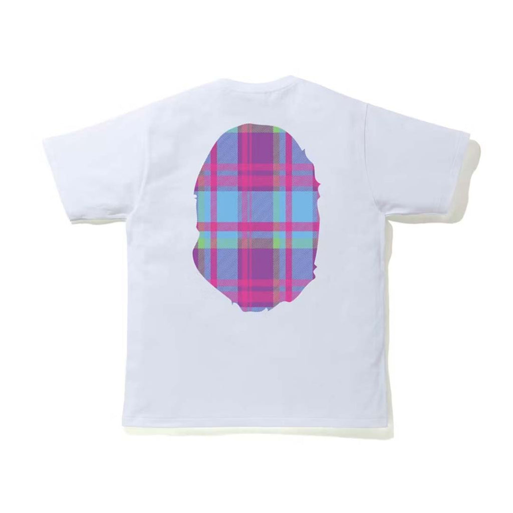 BAPE Check Big Ape Head Tee White/Purple by Bape - NWAHYPE No.1 for streetwear T-Shirts in USA