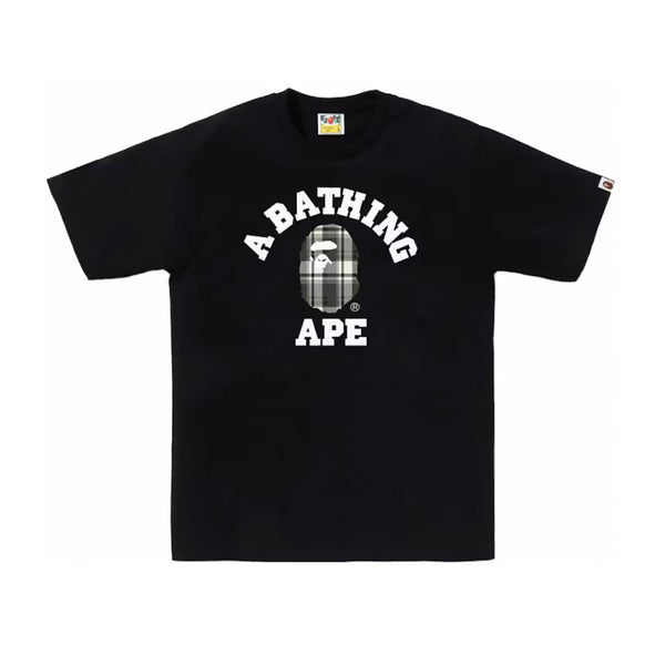 BAPE Check College Tee Black by Bape - NWAHype 1 for streetwear T-Shirts in USA