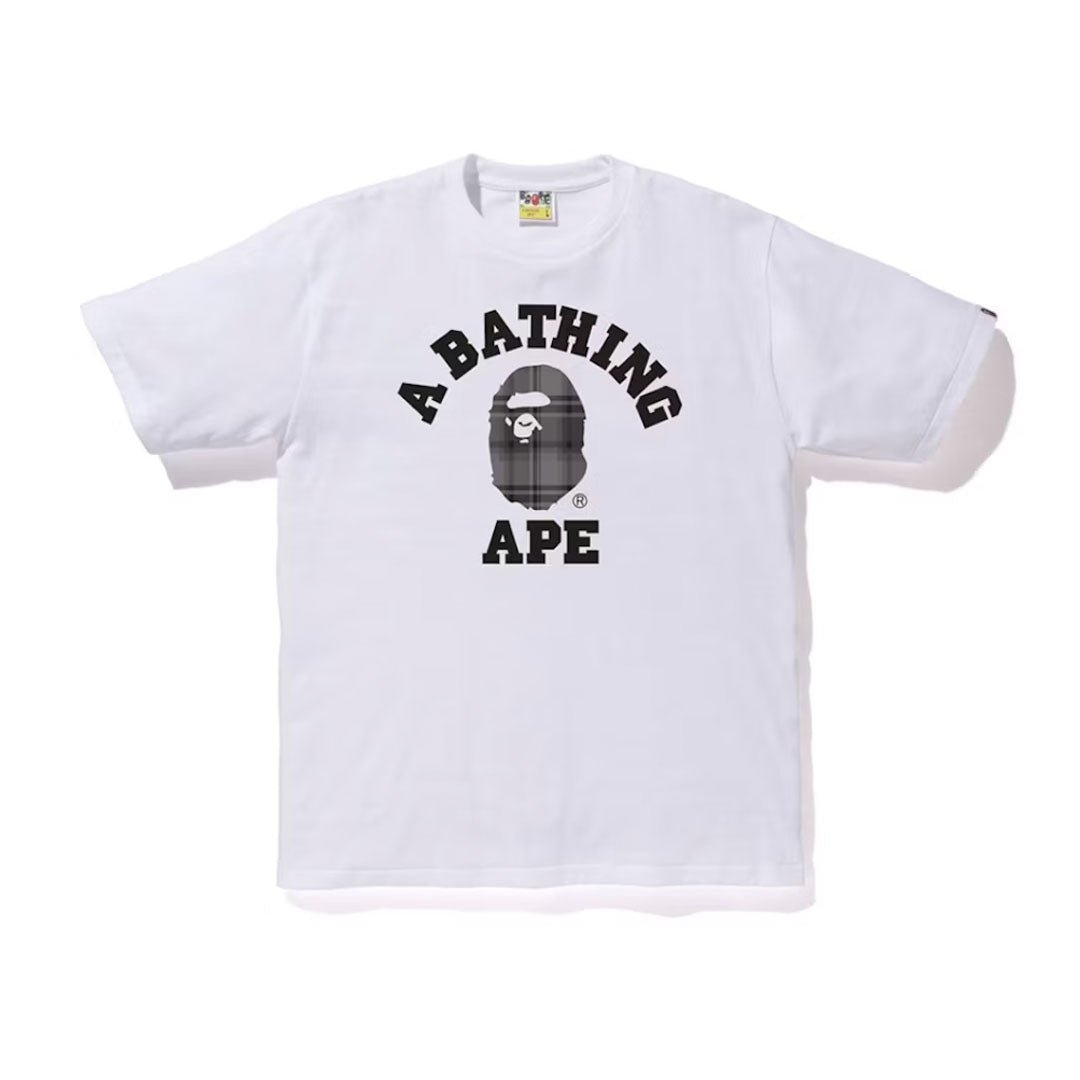 BAPE Check College Tee White/Black by Bape - NWAHype 1 for streetwear T-Shirts in USA