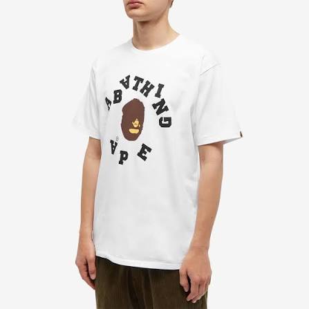 Bape College Broken Tee White by Bape - NWAHYPE No.1 for streetwear T-Shirts in USA