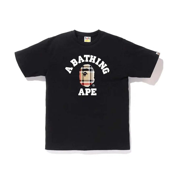 BAPE College Burberry Tee Black by Bape - NWAHYPE No.1 for streetwear T-Shirts in USA
