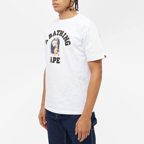 Bape College Tie Dye Tee White Navy by Bape - NWAHYPE No.1 for streetwear T-Shirts in USA
