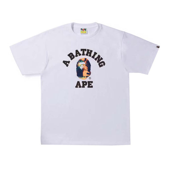 Bape College Tie Dye Tee White Navy by Bape - NWAHYPE No.1 for streetwear T-Shirts in USA